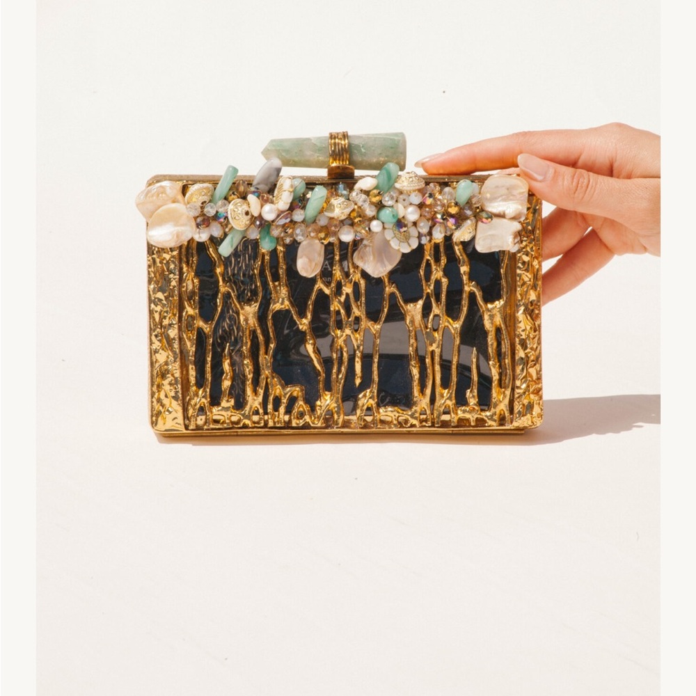 Elegant Gold and Black Clutch